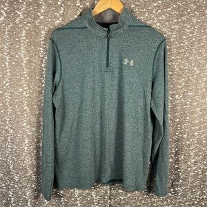 Under Armour UA‎ Mens Threadborne 1/4 Zip Pullover Sweatshirt Green Size Large